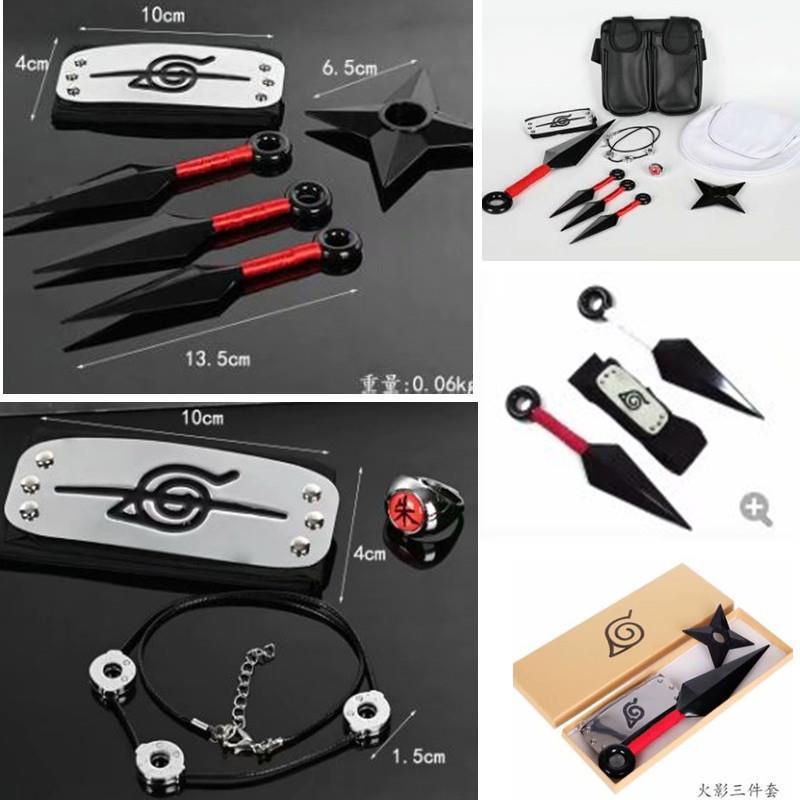 Anime Ngoại vi Naruto Bảo vệ Trán Shuriken Ninja Kit Naruto Sasuke Kunai Đạo cụ Mô hình Vũ khí Đồ chơi