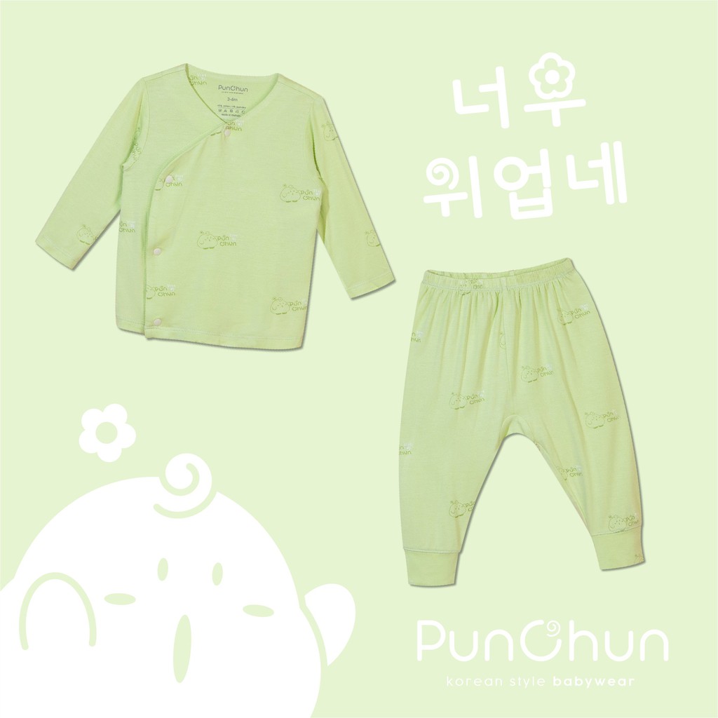 [PUNCHUN] Bộ dài cúc chéo cho bé sơ sinh, thời trang trẻ em Punchun 2021
