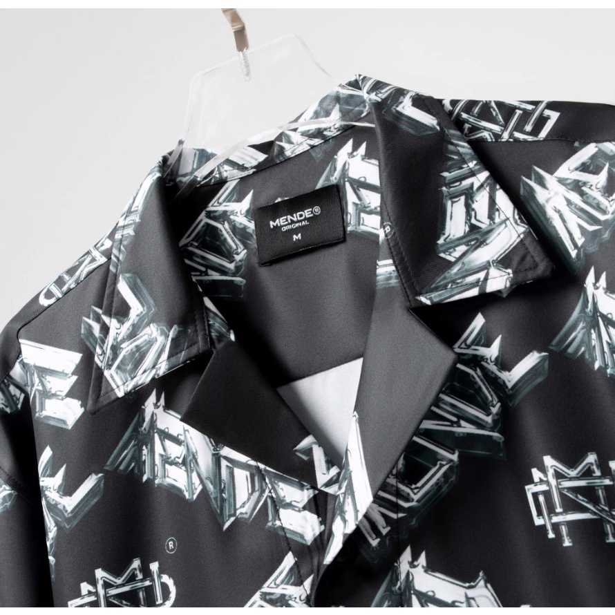 MENDE - Metal Logo Shirt - Áo sơ mi nam tay ngắn logo dây xích 2 màu