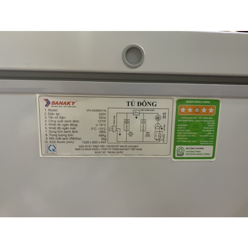 Tủ đông Sanaky 400 lít VH-4099W1N - Hàng chính hãng