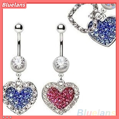 Khuyên rốn hợp kim đính đá hình trái tim cá tính