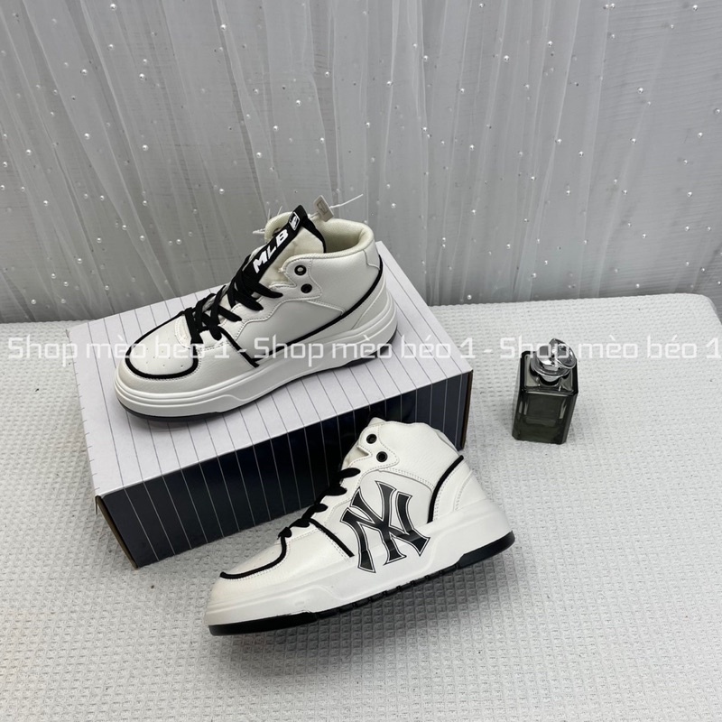 Giày thể thao sneaker NY cổ cao viền đen fullbox