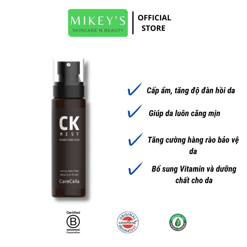 Xịt khoáng Dưỡng Da Ẩm Mượt Khóa Nền Carecella xuất xứ Hàn Quốc (95 ml) | BigBuy360 - bigbuy360.vn