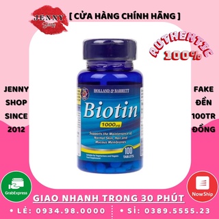 Viên Uống Chống Rụng Kích Thích Mọc Tóc Holland & Barrett Biotin 1000mg