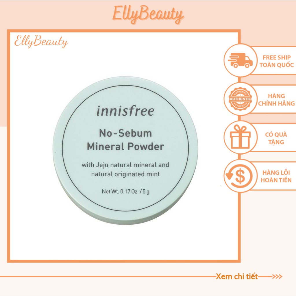 PHẤN PHỦ BỘT KIỀM DẦU Không Màu Innisfree No-Sebum Mineral Powder 5gr