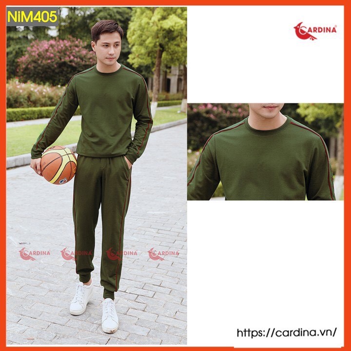 Đồ Bộ mặc nhà nam, bộ nỉ Nam Thu Đông CARDINA Cao Cấp Dáng Thể Thao, trẻ trung và năng động