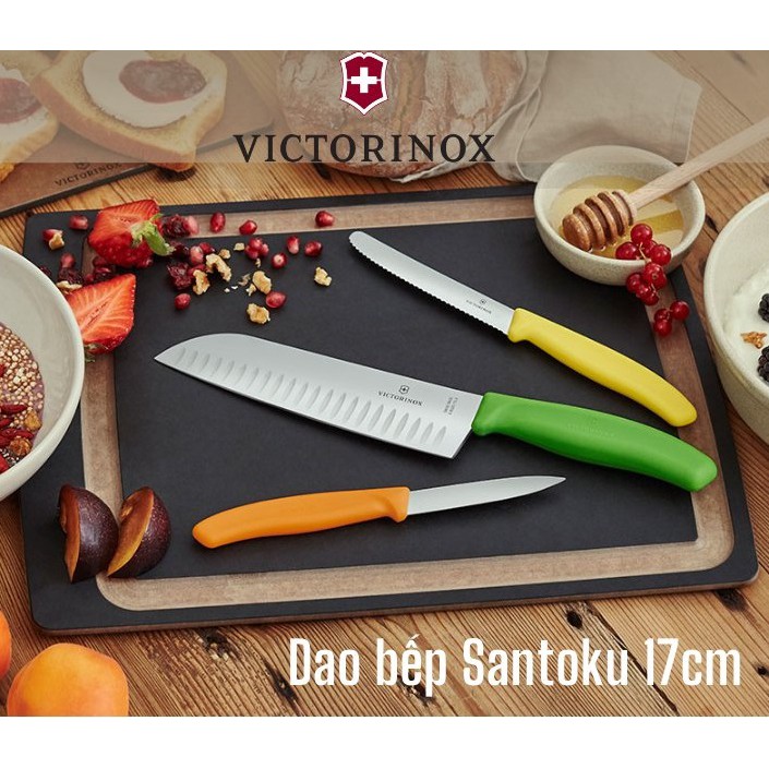 [CHÍNH HÃNG] Dao Bếp Victorinox Santoku 17cm Cạnh Sáo Cán Nhựa Nhiều Màu - Thụy Sĩ