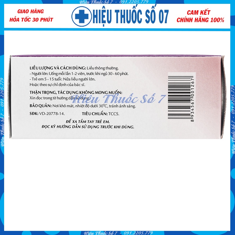 Viên An Thần Mimosa Giúp Dễ Ngủ, Ngủ Sâu, Ngon Giấc (Hộp 50 Viên)