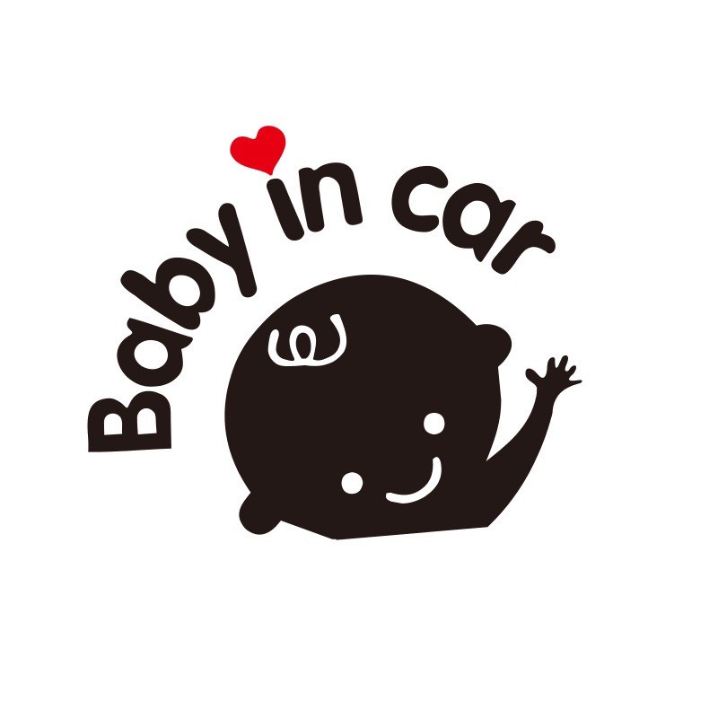 Tem dán trang trí ô tô xe hơi thông báo xe có trẻ nhỏ Baby In Car chất liệu Vinyl cao cấp