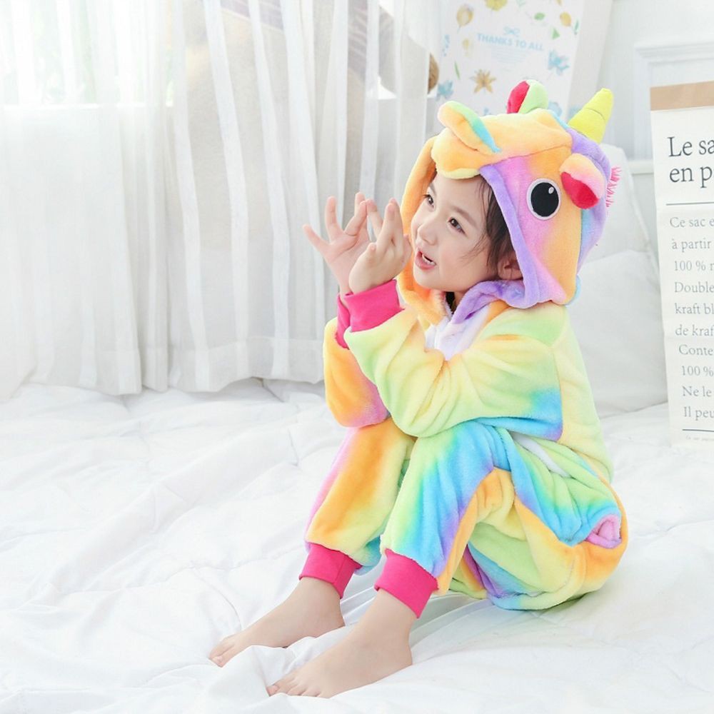 Bộ Đồ Ngủ Pijama Hóa Trang Động Vật Hoạt Hình 7 Sắc Cầu Vồng Cho Bé