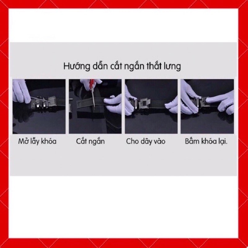 Thắt lưng nam khóa tự động chỉ may 2 bên cực chắc chắn - hàng chính hãng