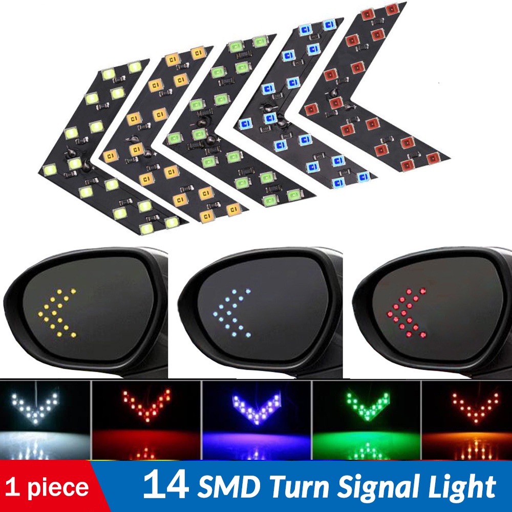 Đèn led 14smd 12v Hình Mũi Tên Xi Nhan Gắn Kính Chiếu Hậu Xe Hơi