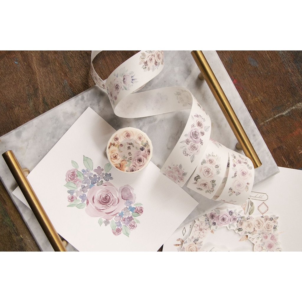 Sâu Nery - Băng dán trang trí washi tape hoa hồng nhỏ by Loi Design