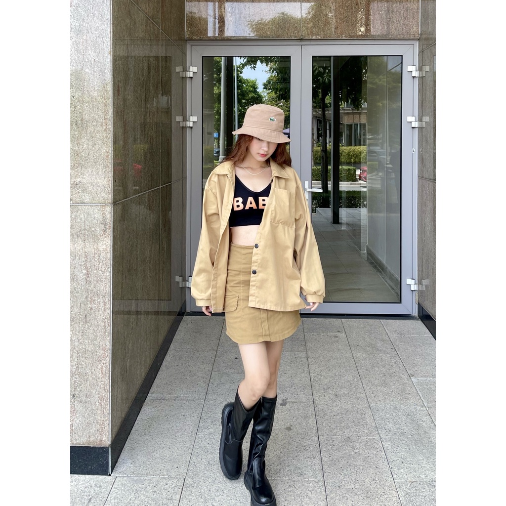 Nón bucket lacoste,nón tai bèo vành cụp màu nâu