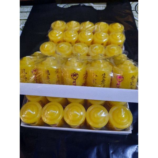 Nến,đèn sáp cặp cao 5cm( đỏ,vàng)