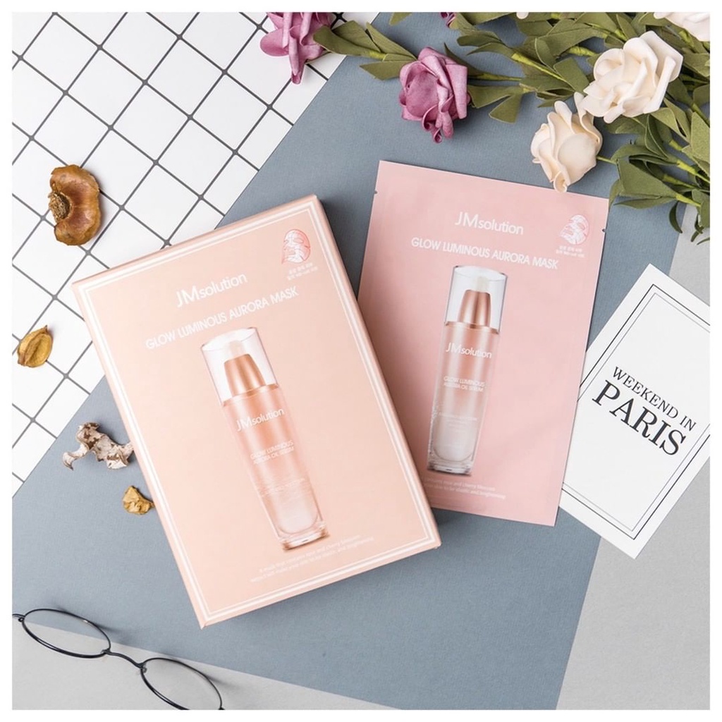 Mặt Nạ JMSOLUTION Glow Aurora  JM Solution Glow Luminous Aurora Mask Dưỡng Trắng Da Và Cải Thiện Nếp Nhăn 30ml