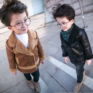 Áo da lộn lót lông cho bé
