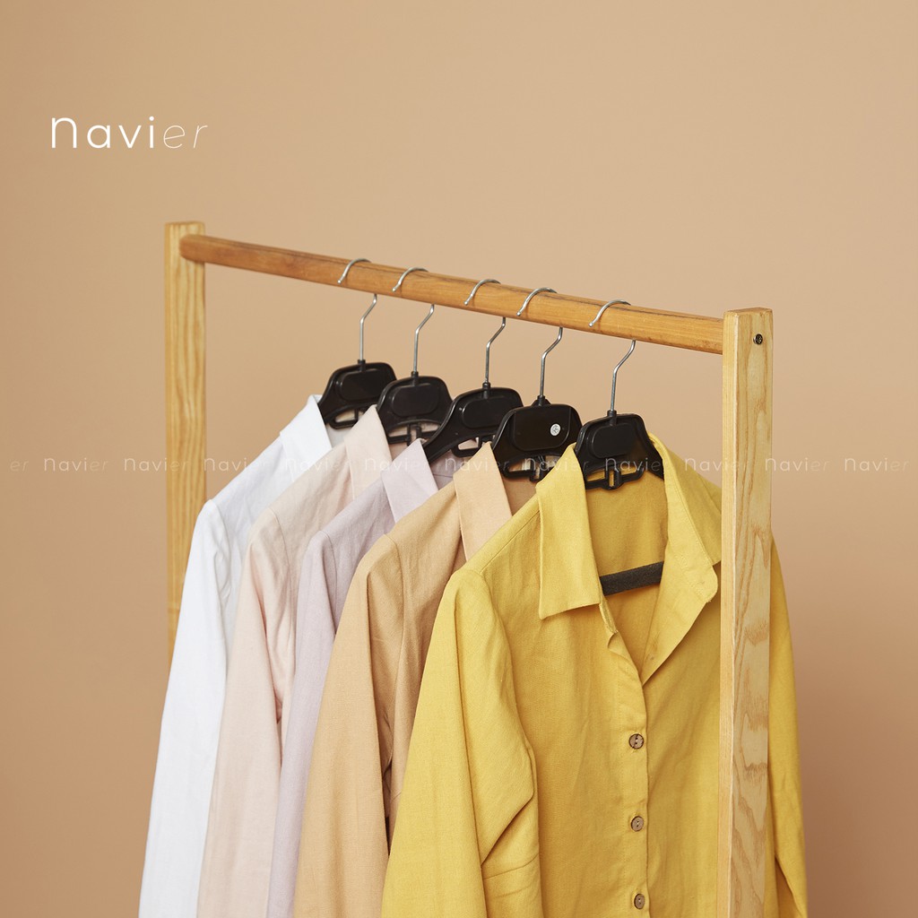 ÁO SƠ MI NỮ DÀI TAY CÔNG SỞ CỔ ĐỨC BASIC VẢI ĐŨI NHIỀU MÀU - LINEN SHIRT SM01 NAVIER | BigBuy360 - bigbuy360.vn