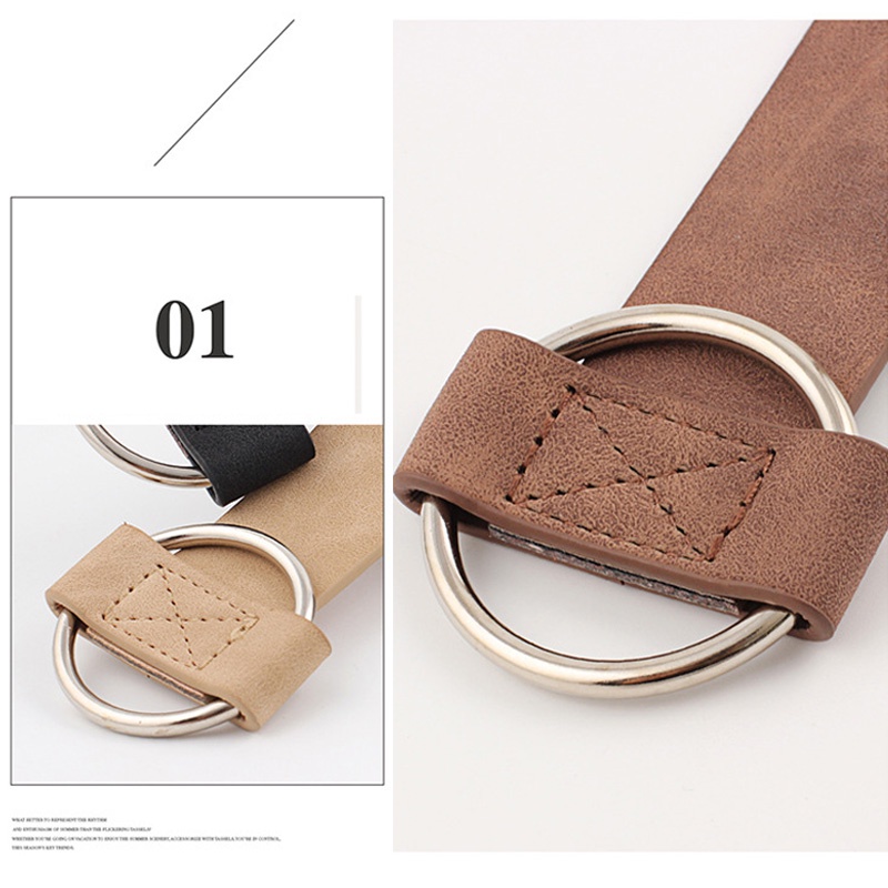 Thắt Lưng Da Khóa Tròn Kim Loại Thời Trang Cho Nữ