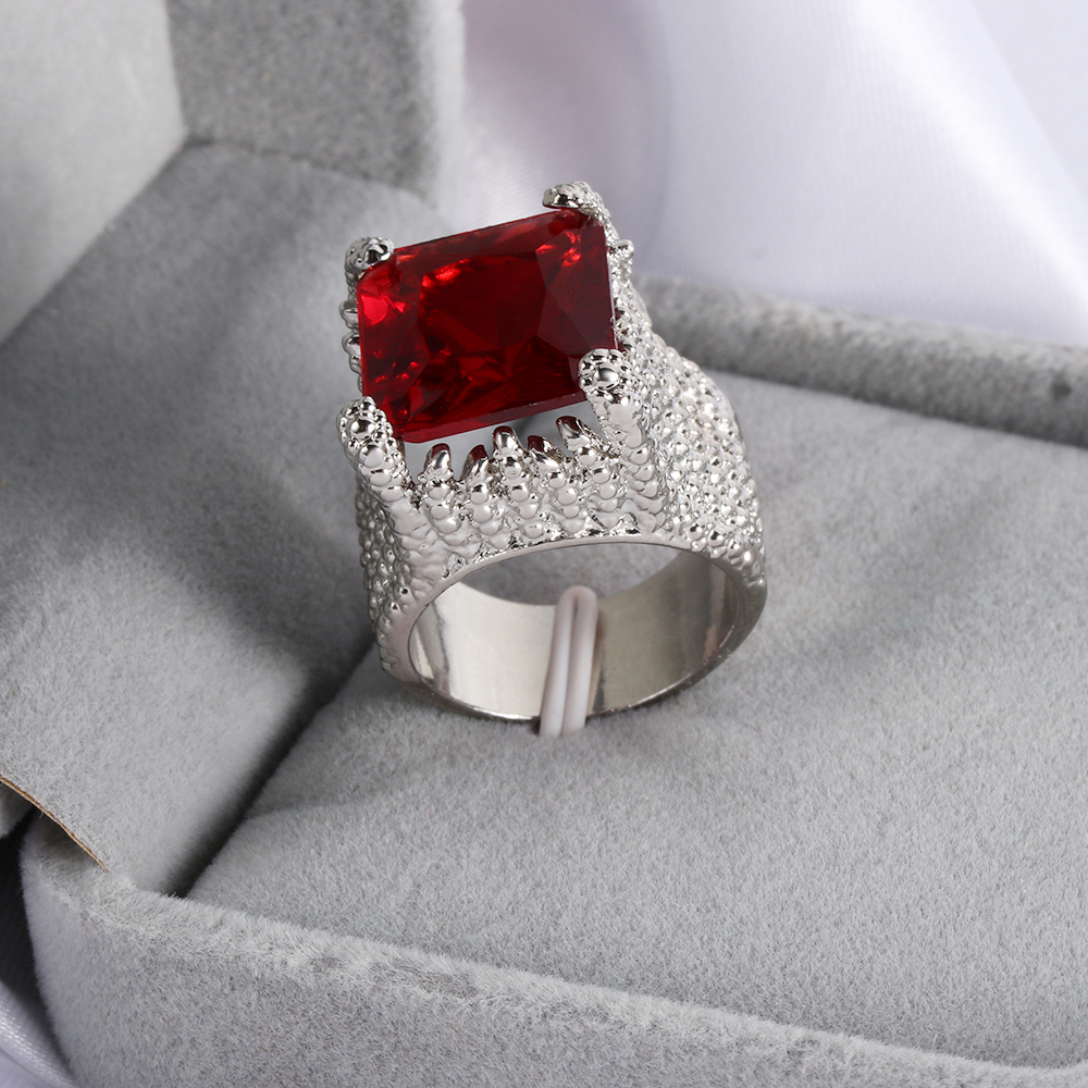 Nhẫn Đính Đá Ruby Nhân Tạo Thời Trang Cho Nữ Mihan1 K6-10