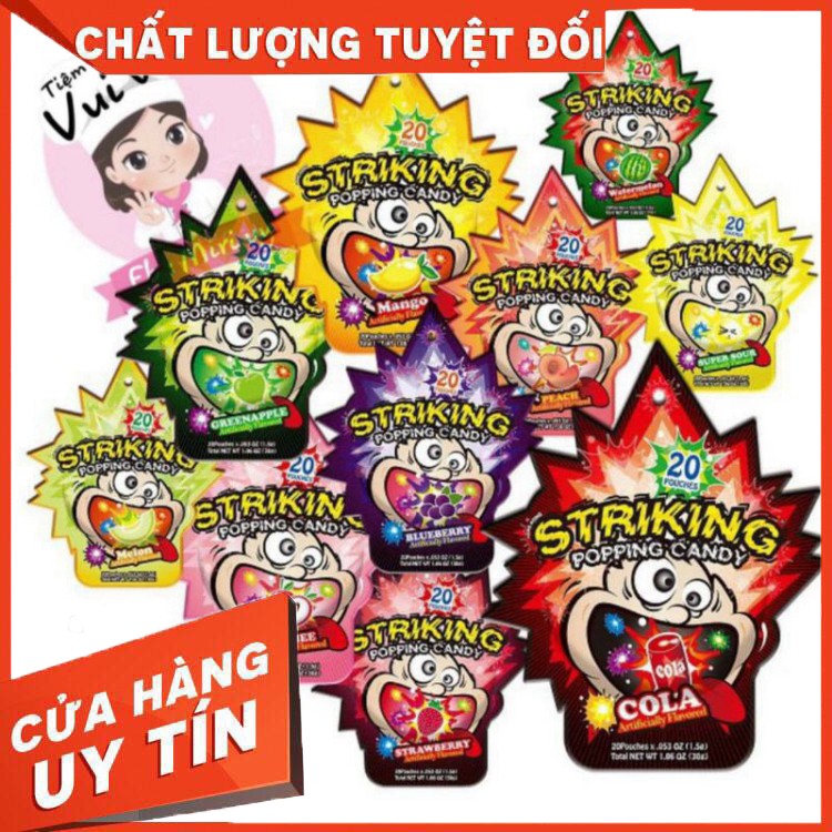 Free ship [Sẵn SẴn] Kẹo Nổ Striking Popping Candy 20 gói nhỏ