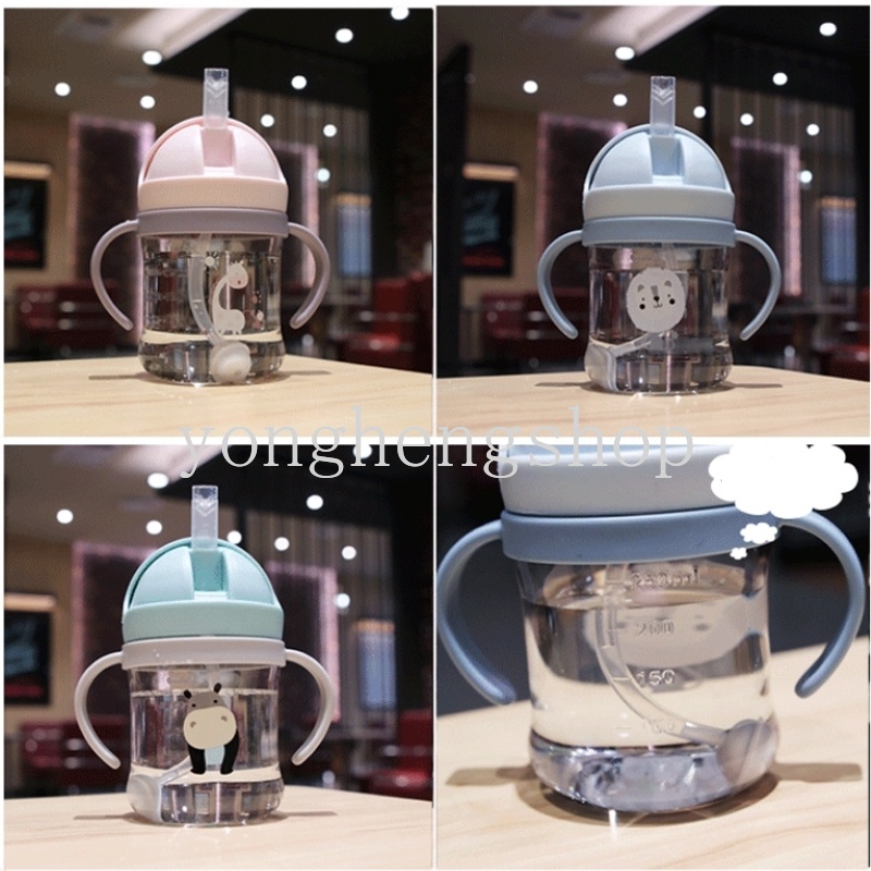 Bình Uống Nước Có Tay Cầm Và Ống Hút Dung Tích 300Ml Cho Bé