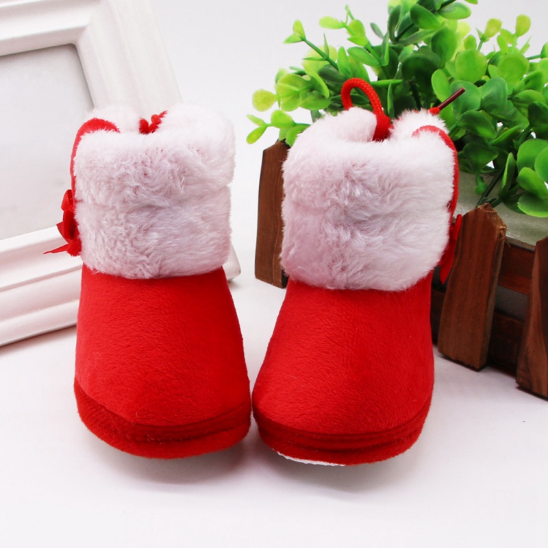 Giày Bốt Cotton Cổ Cao Chống Trượt Giữ Ấm Dành Cho Bé Gái Tập Đi Walkers