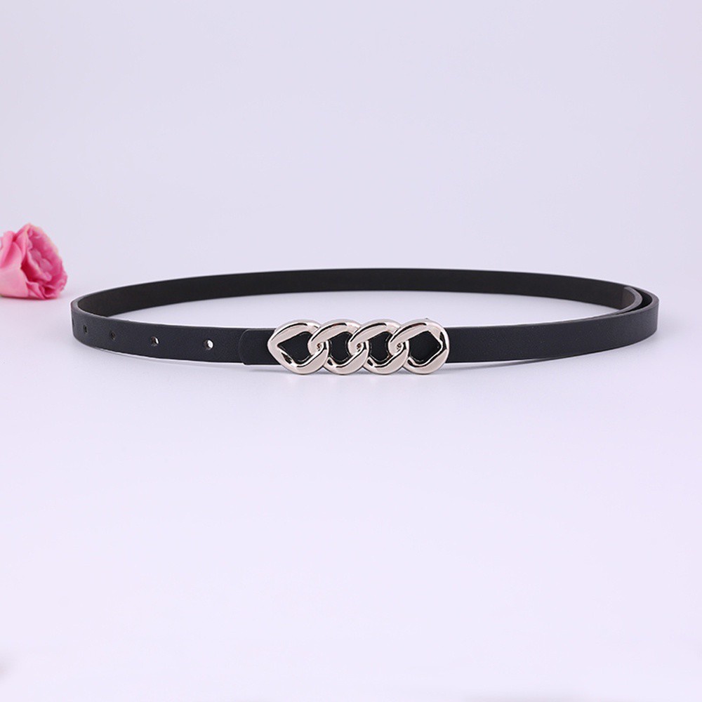 Thắt Lưng Da Pu Phối Dây Xích Thời Trang Cho Nữ