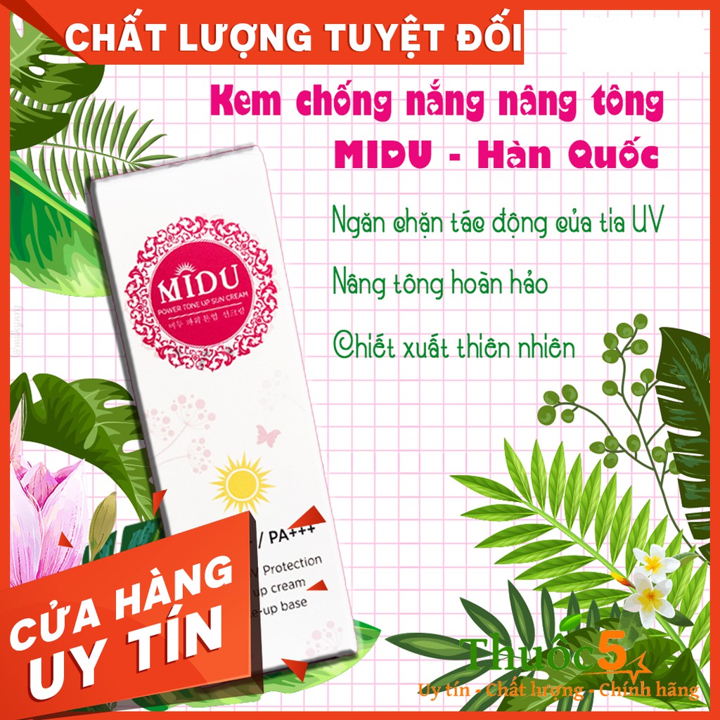 [GIÁ GỐC] Midu SPF 50 PA +++ chống nắng cho da tuýp 50g