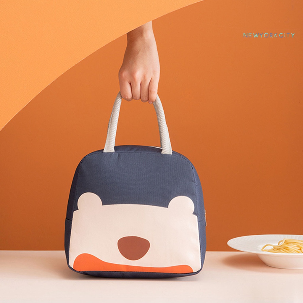 Túi Đựng Cơm Trưa NYC Bằng Vải Canvas Cách Nhiệt Chống Nước Chống Bụi Sức Chứa Lớn