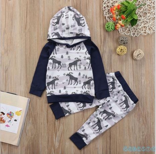 Set áo nỉ dài tay cổ tròn + quần dài cho bé trai