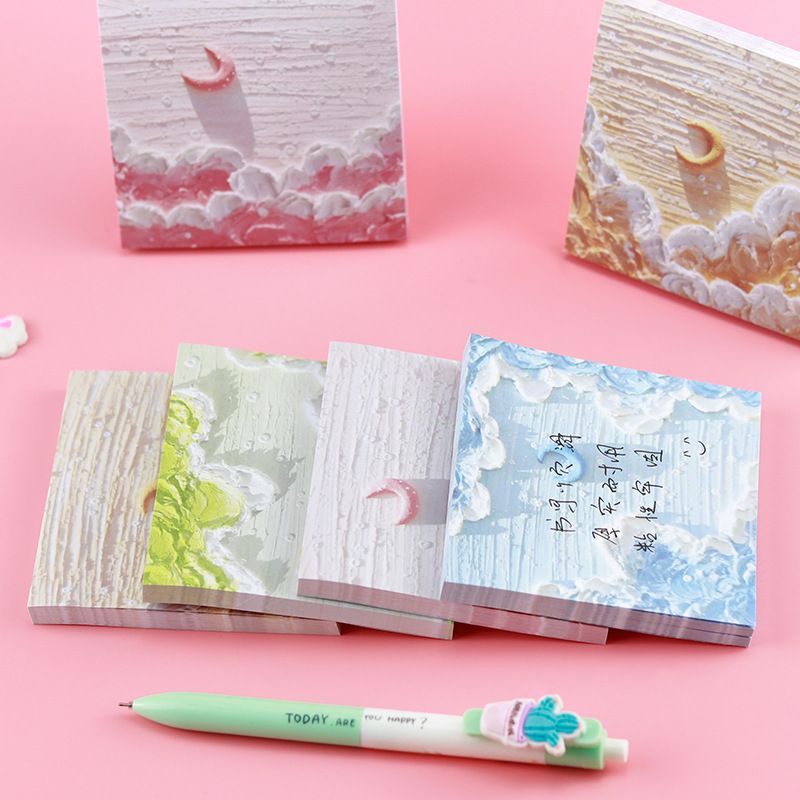 Giấy nhớ/giấy note vuông họa tiết tranh sơn dầu