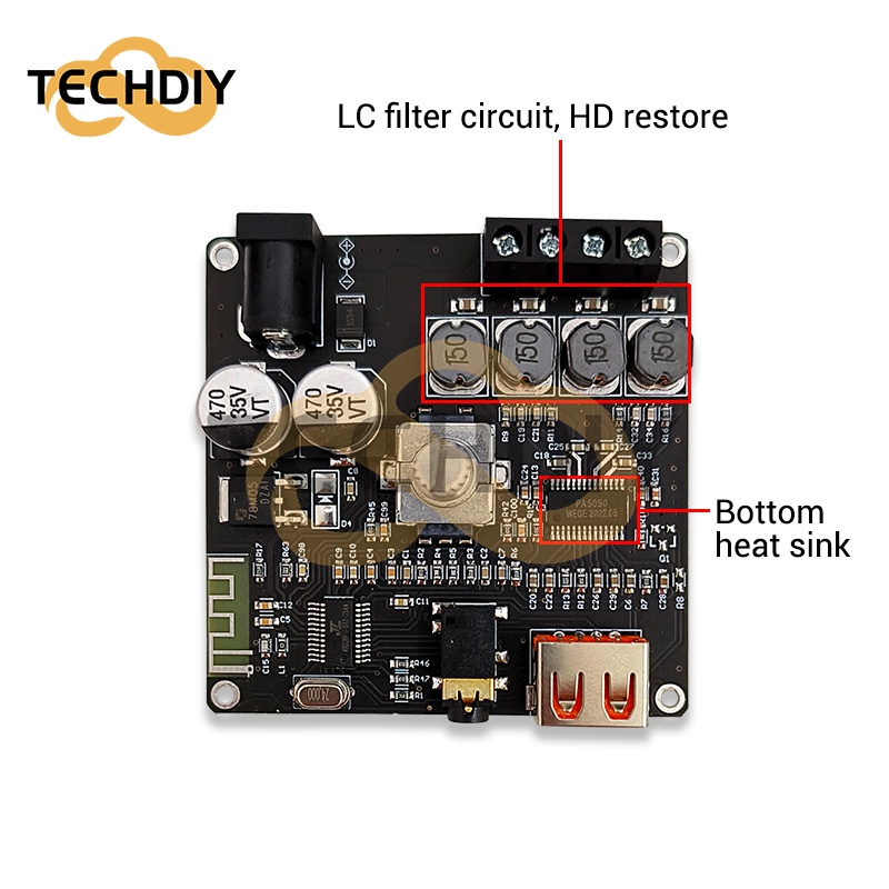 Mô Đun Khuếch Đại Âm Thanh Bluetooth LC 50W+50W ZK-F502E Chuyên Dụng