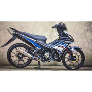Tem exciter 135 - 50 HP4 trắng xanh đen