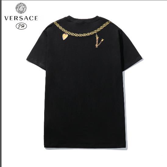 Áo thun cotton ngắn tay in chữ Versace thời trang dành cho nam nữ