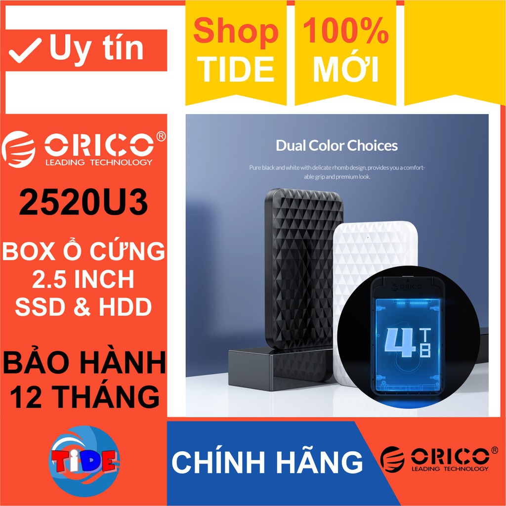 Box ổ cứng 2,5inch Orico 2520U3 Sata3 – USB3.0 – CHÍNH HÃNG – Bảo hành 12 tháng – Box HDD – Box SSD