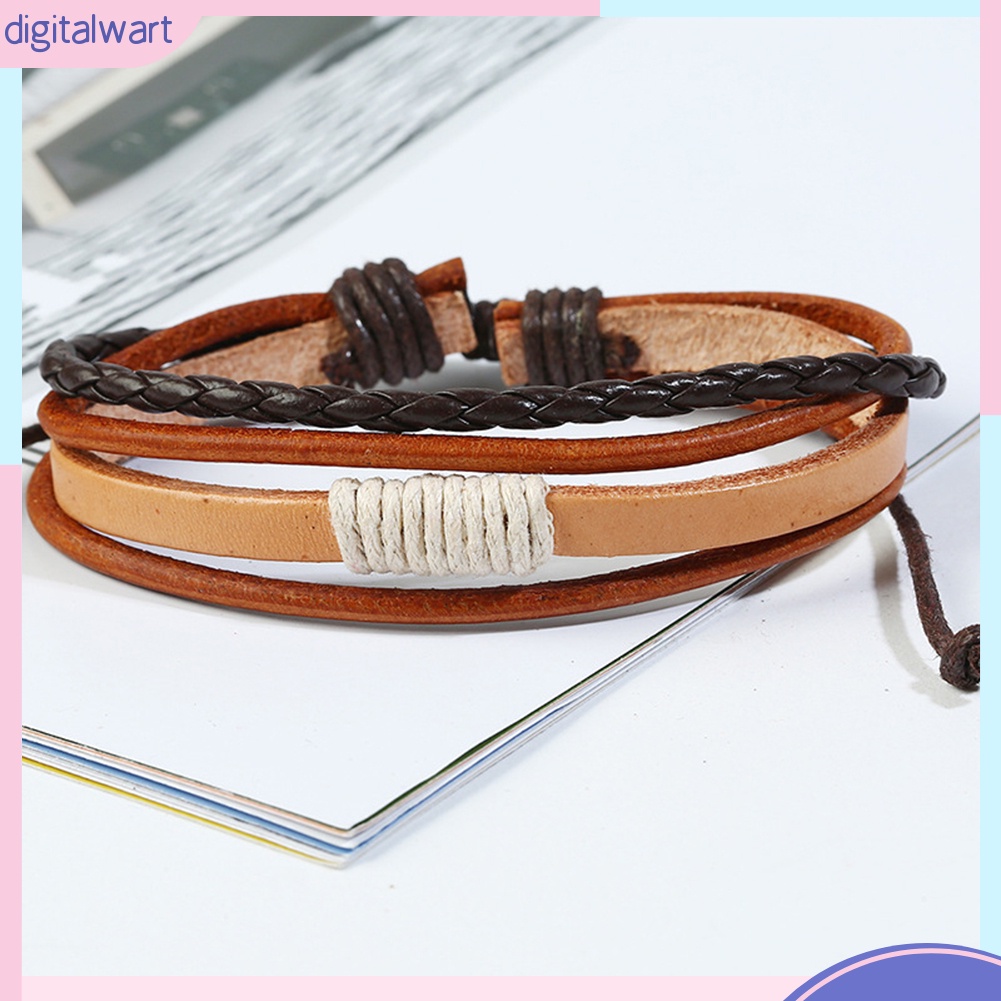 Set 6 dây đeo tay giả da thời trang nam