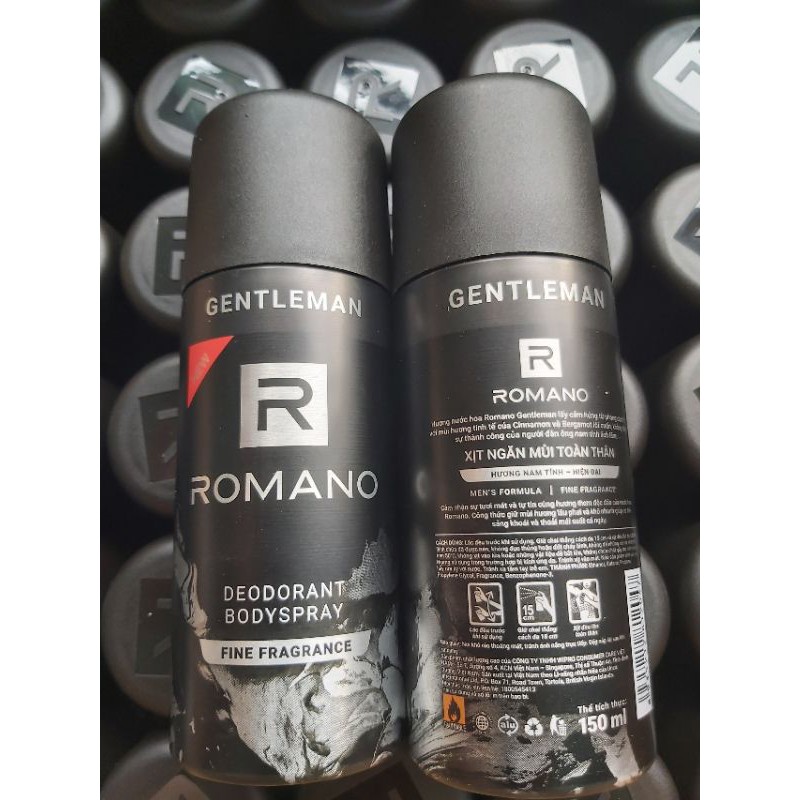 (150ml) Xịt khử mùi Romano Gentleman