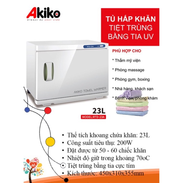 Tủ Hấp Khăn Tiệt Trùng RTD – 23A