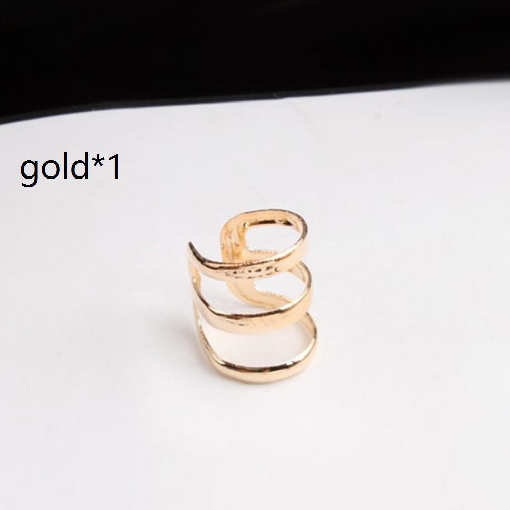 Bông tai kẹp vành thiết kế 3 vòng độc đáo cá tính