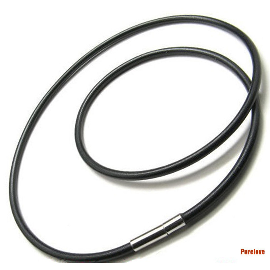 Vòng cổ dây da với khóa thép không gỉ đơn giản thời trang