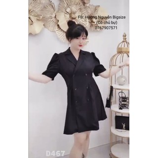 60-90kg [Ảnh thật] BIGSIZE ĐẦM CỔ VEST D467