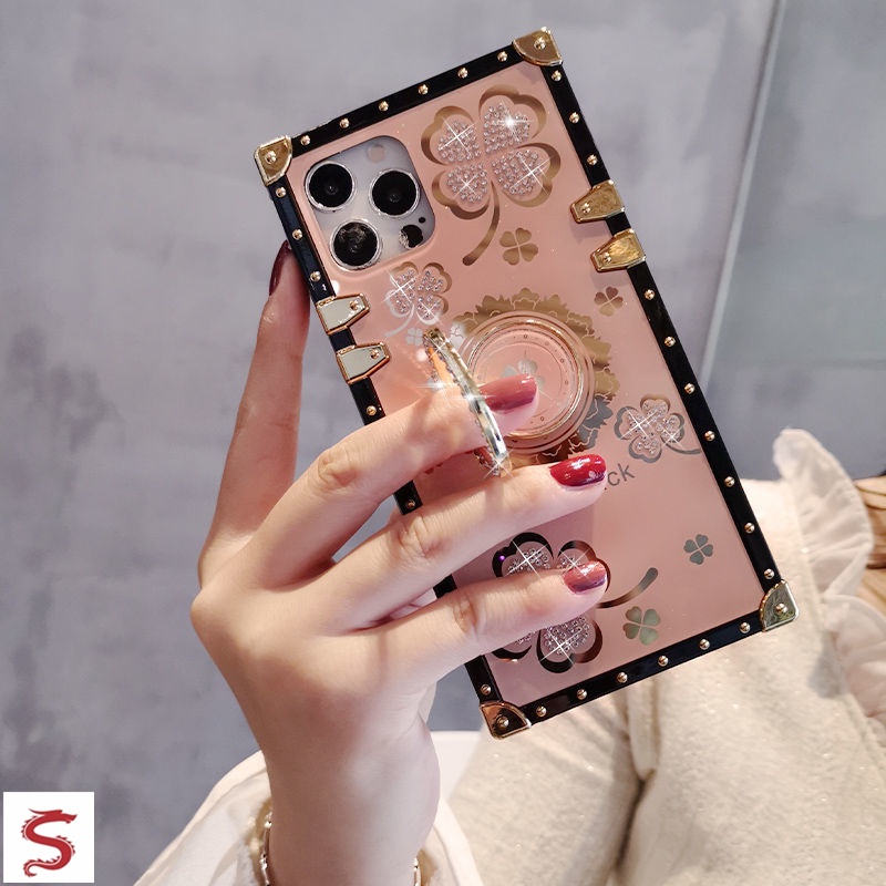 Ốp Điện Thoại Hình Vuông Lấp Lánh Sang Trọng Cho iphone 15 14 13 12 11 pro max xr xs