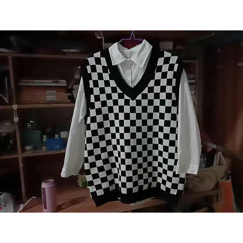 (ORDER)len gile kẻ caro dáng oversize giống idol nữ sinh Hàn Quốc mẫu thu đông có size (ảnh thật) | BigBuy360 - bigbuy360.vn