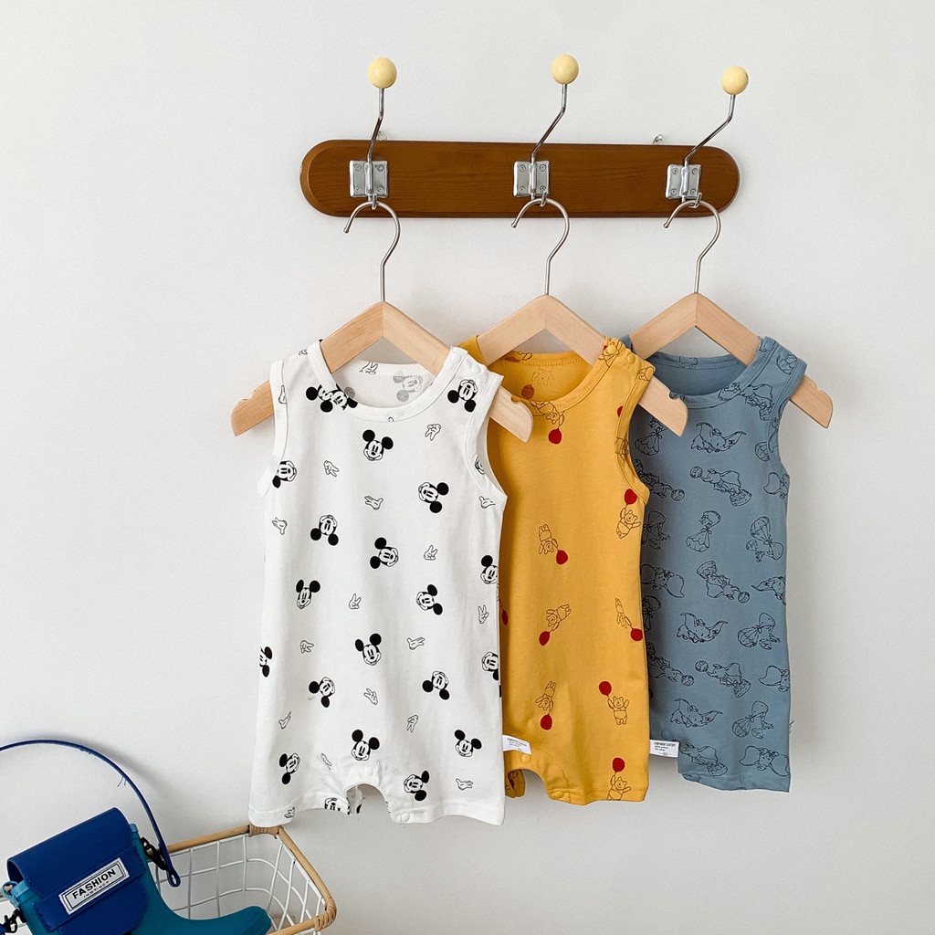 Bộ Áo Liền Quần In Hoạt Hình Dễ Thương Cho Trẻ Sơ Sinh 0-24 Tháng Tuổi