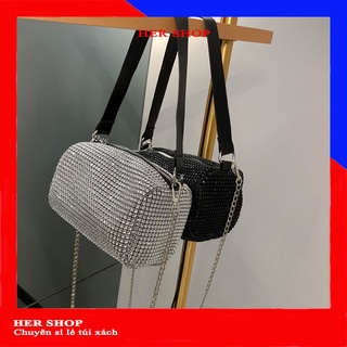 Túi xách nữ đeo chéo kẹp nách giá rẻ thời trang dễ thương đi chơi  Bling Bling 2 bản dây Siêu Hot