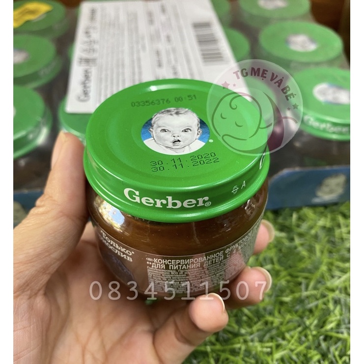 Mận đen nghiền Gerber Nga hũ 80gr date 2022