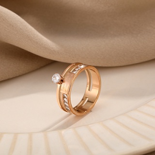 Nhẫn Nữ, Nhẫn Titan nữ Đính Đá 2 in 1 Trang sức titan cao cấp siêu bền màu, không han gỉ, không dị ứng