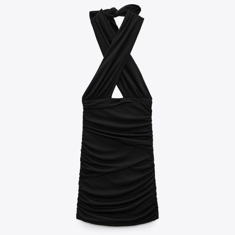 Váy body cổ yếm buộc nơ ZR