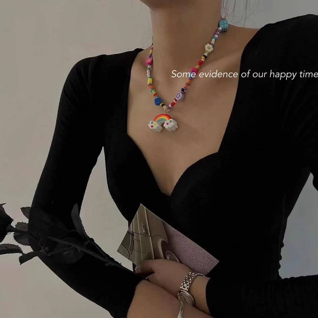 Dây Chuyền Mặt Quái Vật Hoạt Hình Nhiều Màu Sắc Phong Cách Giáng Sinh Mới Cho Nữ Coll